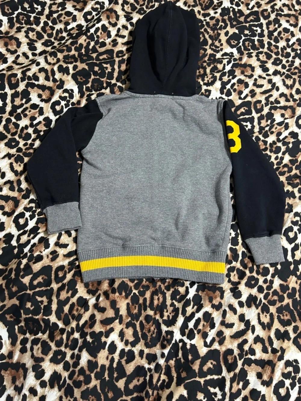 U.S. Polo Assn. Grey & Black Hoodie with Yellow Trim